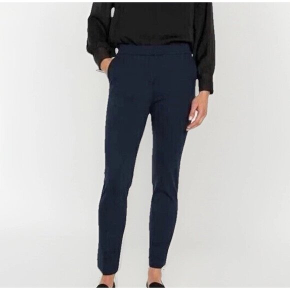 Banana Republic Ladies Ponte Pants Navy Blue Size 8 Office Career Work - Picture 1 of 8